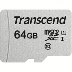 Transcend 300S, microSDXC, 64GB, Cass 10, UHS-I, U1 TS64GUSD300S