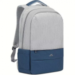 Rivacase Prater anti-theft Laptop backpack, 17.3", Grey/Blue 7567 Grey/Dark Blue