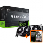 MSI GeForce RTX 5080, 16GB GDDR7, VENTUS 3X OC (DLSS 4) V531-095R