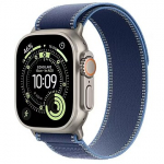 Apple Watch Ultra 3, GPS + Cellular, Titanium, Bright Blue Trail Band (M/L) - 49mm  MEWU4QP/A