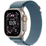 Apple Watch Ultra 3, GPS + Cellular, Titanium, Light Blue Alpine Band (L) - 49mm MEWP4QP/A