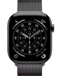 Apple Watch Series 11, GPS + Cellular, Slate Titanium, Black Milanese Loop (S/M) - 46mm MFD34ZR/A