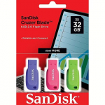 Sandisk Cruzer Blade 3Pack, 32GB SDCZ50C-032G-B46T