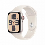 Apple Watch SE GPS + Cellular, Silver Aluminium, Starlight Sport Band (S/M) - 40mm MXGJ3ET/A