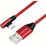 Logilink USB-A to USB-C, Angle, 1m CU0146