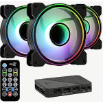 AeroCool Mirage 12 ARGB Pro, 3 Pack + Hub + Remote  AEROPGSMIRAGE12-A-P)
