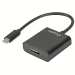 Lanberg USB-C to HDMI Adapter, 15cm, Black AD-UC-HD-01