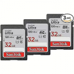 Sandisk Ultra R120, SDHC, 32GB, SDHC, UHS-I, U1, V10, 3Pack SDSDUN4-032G-GN6IM