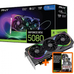 PNY Technologies GeForce RTX 5080, 16GB GDDR7, EPIC-X RGB Triple Fan OC (DLSS 4) VCG508016TFXXPB1-O