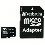 Verbatim Premium, microSDHC, 16GB, UHS-I, U1, V10 +Adapter 44082