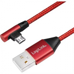 Logilink USB-A to MicroUSB, Angle, 0.3m CU0149