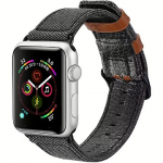 Dux Ducis Canvas Leather band, Black/Brown - for Apple Watch 38/40mm  DUX-CV-3840-BK