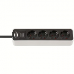 Brennenstuhl Ecolor Power Strip 4-fold, 1.5m, Black/White 1153240020