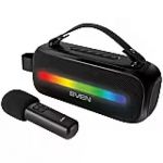 Sven Speaker SVEN PS-255, black (12W, Bluetooth, FM, USB, karaoke mic, 3600mAh) SV-022563