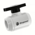 Bitspower Deluxe White Mini Valve With Black Handle 2x IG 1/4 inch BP-MVV-DWBK
