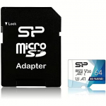 Silicon Power Superior Pro, microSDXC, 64GB, UHS-I, U3, V30 +Adapter SP064GBSTXDU3V20AB