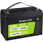 Green Cell CUBE LiFePO4 100Ah 12.8V 1280Wh Lithium Iron Phosphate Battery for Photovoltaics, Caravans, Boats LFPGC12V100AH