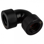 Alphacool HT 16mm HardTube screw-on socket 90 &deg; L-connector, Black 17298