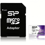 Silicon Power Superior Pro, microSDXC, 128GB, UHS-I, U3, V30 +Adapter SP128GBSTXDU3V20AB