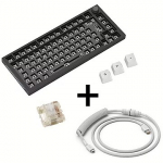 Glorious Pc Gaming Race GMMK Pro White on Black Gaming Tastatur, GPBT-Keycaps, Gateron Clear Switches GABU-471