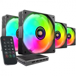 Tacens Mars Gaming MF-SI4KIT ARGB + Hub, Black, 4 Pack TACMARS-MFSI4KIT