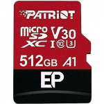 Patriot microSDXC, 512GB, Class 10, UHS-I, U3, V30 PEF512GEP31MCX
