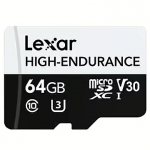 Lexar High Endurance, microSDXC, 64GB UHS-I, U3, V30 LMSHGED064G-BCNNG