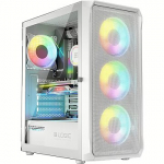 Logic Portos ARGB Midi, Tempered Glass, White AT-PORTOS-20-0000000-0002