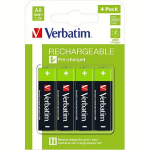 Verbatim Rechargable AA 2500mAh, x4 49517