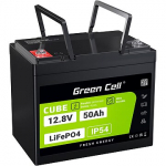 Green Cell CUBE LiFePO4 50Ah 12.8V 640Wh Lithium Iron Phosphate Battery for Camper, Golf Cart,Wind Power Plant LFPGC12V50AH