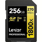 Lexar Professional 1800x, SDXC, 256GB, UHS-II, U3, V60 LSD1800256G-BNNNG
