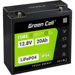Green Cell CUBE LiFePO4 20Ah 12.8V 256Wh Lithium Iron Phosphate Battery for Tractor, Lawnmower, Electric Vehicles LFPGC12V20AH