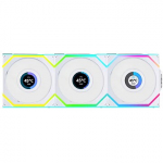 Lian Li UNI FAN SL Wireless LCD 120 Reverse Blade, White, 3 Pack + Controller 12RSLLCD1W3W