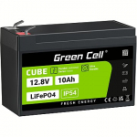 Green Cell CUBE LiFePO4 10Ah 12.8V 128Wh Lithium-iron-phosphate battery for power and emergency lighting, control panels LFPGC12V10AH
