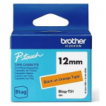 Brother BTAGT31 12MM BLACK ON ORANGE TAPE BTAGT31