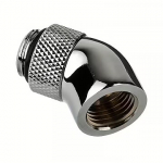 Alphacool Eiszapfen angle adapter 45 &deg; rotatable G1 / 4 AG to G1 / 4 IG, Chrome 17247