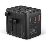 Unitek Orico Ładowarka podr&oacute;żna, adapter sieciowy UK/EU/US/AU, 2x UBS-C 20W, USB-A UA-1U2C-PRO-BK-EP