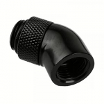 Alphacool Eiszapfen angled adaptor 45&deg; rotatable G1/4 outer thread to G1/4 &iacute;nner thread, Deep Black 17246