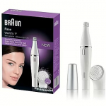 Braun face epilator and facial cleansing brush SE810, White/Silver SE810