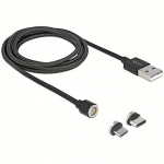 Delock USB-A to MicroUSB/USB-C, Magnetic, 1.1m 85723