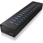 Raidsonic 13 Port USB3.0 Hub with USB Charge Port, Black IB-AC6113