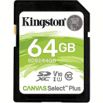 Kingston Canvas Select Plus, SDXC, 64GB, Class 10, UHS-I, U1, V10 SDS2/64GB