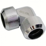 Alphacool Eiszapfen 16mm HardTube compression fitting 90&deg; L-connector for Acryl- brass tubes (rigid or hard tubes), Chrome 17445