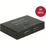 Delock HDMI switcher 2-1 bidireional 4K 60 Hz, HDMI switch - black 18749
