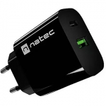 Natec Ribera 20W USB-A USB-C czarna NUC-2397