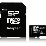 Silicon Power Elite, microSDXC, 128GB, Class 10, UHS-I, U1 +Adapter SP128GBSTXBU1V10SP