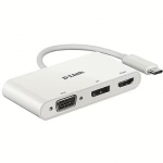 D-Link USB-C 3-PORT VIDEO ADAPTER HDMI & DISPLAYPORT + VGA DUB-V310