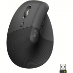 Logitech Lift Vertical Mouse, Wireless, Left Handed, Graphite 910-006474