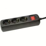 Logilink Socket Outlet 3-way, 1.4 m, Black LPS206B
