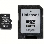 Intenso microSDHC Professional, 16GB, UHS-I, U1, V10 +Adapter 3433470